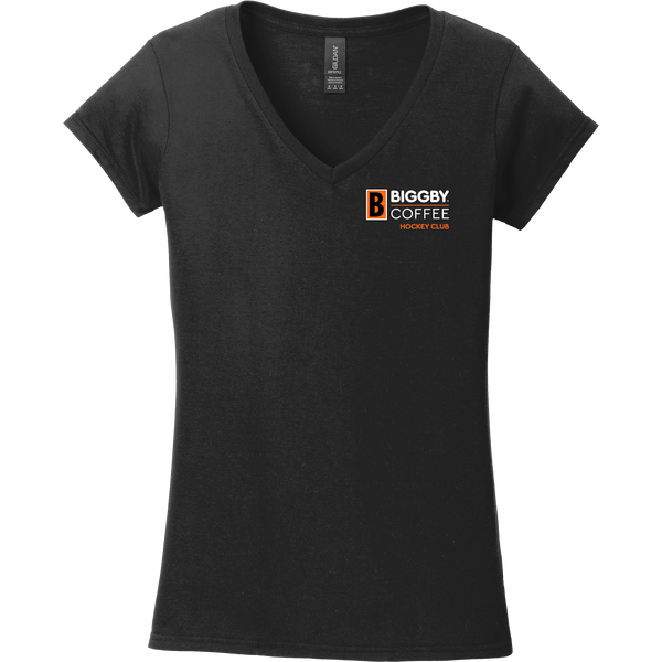 Biggby Coffee Hockey Club Softstyle Ladies Fit V-Neck T-Shirt