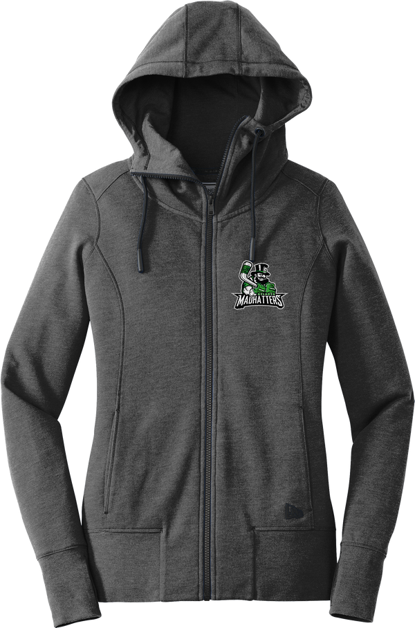 Atlanta Madhatters New Era Ladies Tri-Blend Fleece Full-Zip Hoodie