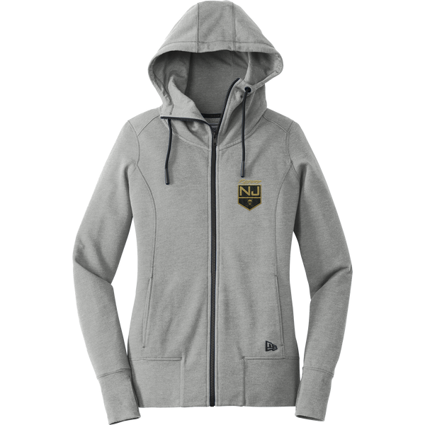 NJ Raiders New Era Ladies Tri-Blend Fleece Full-Zip Hoodie